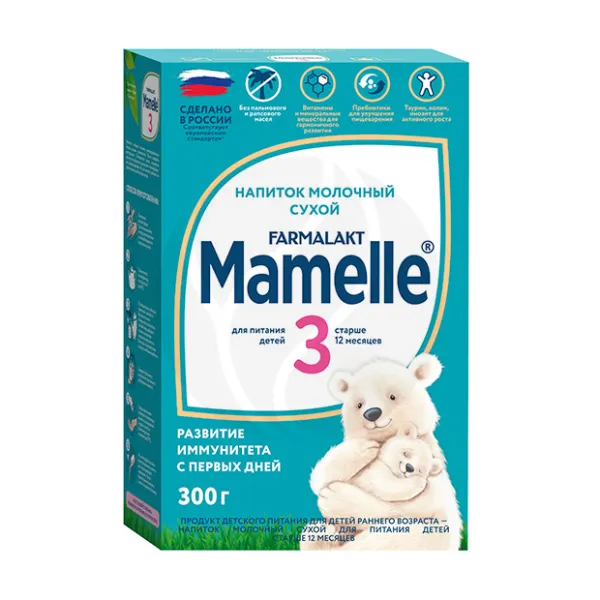 Изображение товара Молочный сухой напиток Mamelle 3 для детей от 12 мес 300г без ГМО и добавок