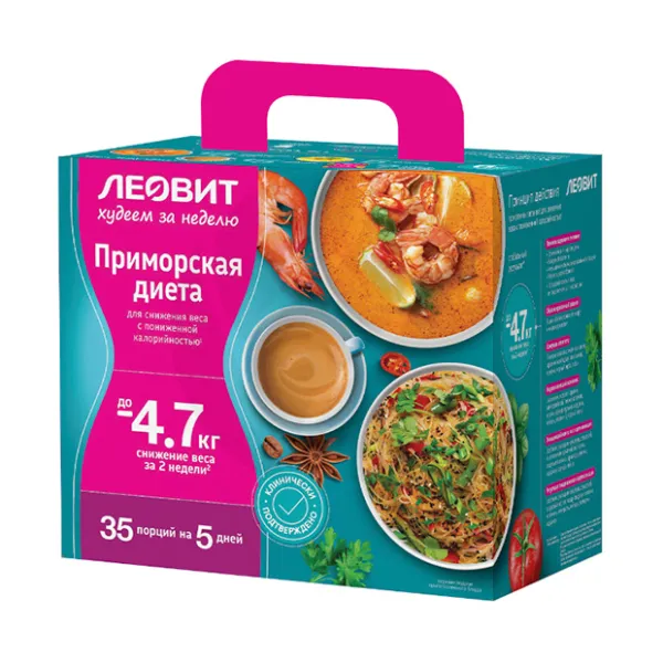 Изображение товара Набор продуктов для похудения "Худеем за неделю" Приморская диета Леовит 814г