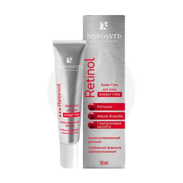 Изображение товара Крем-гель для зоны вокруг глаз с ретинолом Novosvit 30мл омолаживающий уход для всех типов кожи