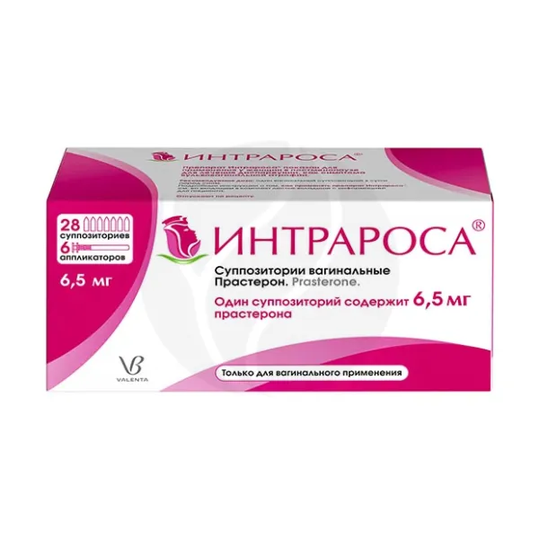 Изображение товара Интрароса суппозитории ваг. с апплик. 6,5мг, №28