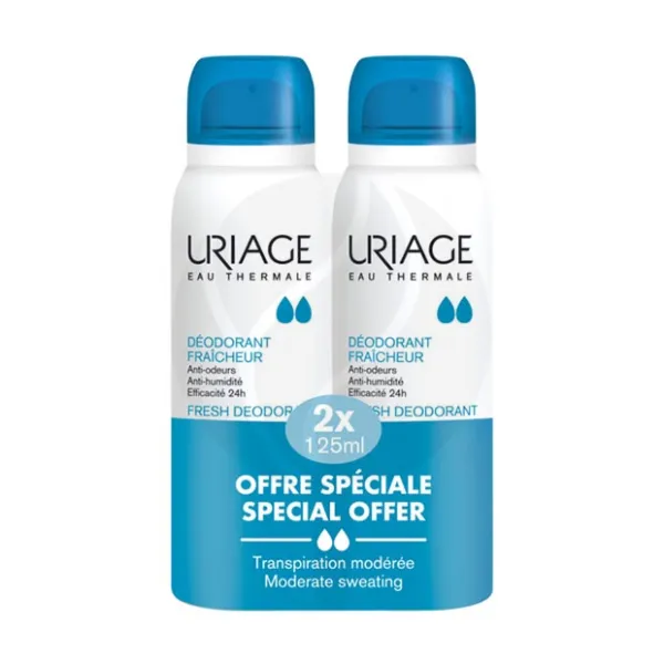 Изображение товара Освежающий дезодорант-спрей с квасцовым камнем для чувствительной кожи 2х125мл Урьяж