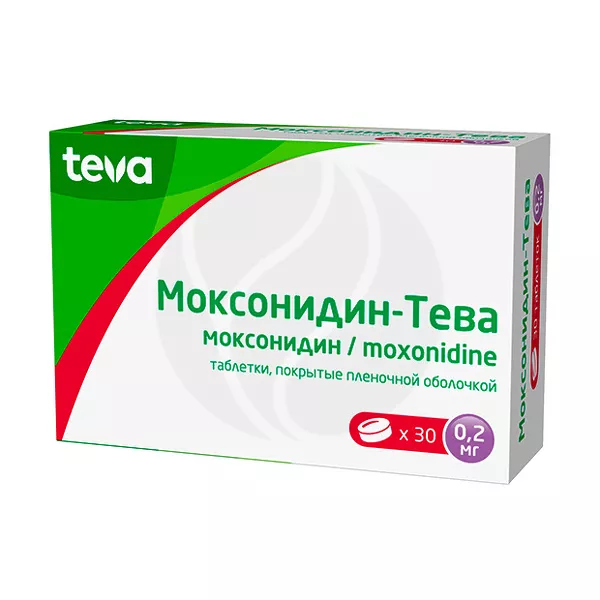 Изображение товара Лекарство Моксонидин-Тева 0, 2 мг таблетки - гипотензивное средство Изображение товара Лекарство Моксонидин-Тева 0, 2 мг таблетки - гипотензивное средство