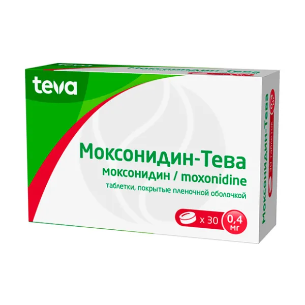 Изображение товара Моксонидин-Тева таблетки покрыт. п/о 0,4мг, №30 Изображение товара Моксонидин-Тева таблетки покрыт. п/о 0,4мг, №30