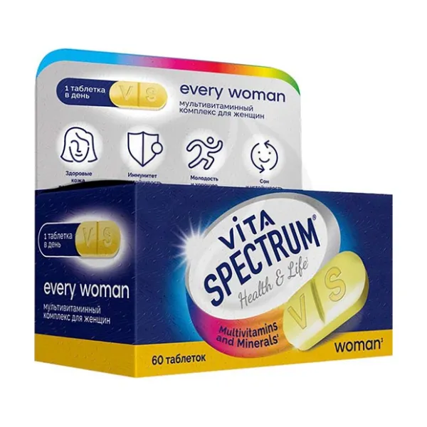 Vitaspectrum Мультивитамины для женщин на каждый день таблетки, №60
