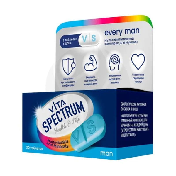 Vitaspectrum Мультивитамины для мужчин на каждый день таблетки, №30