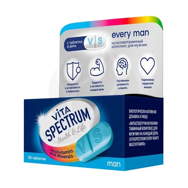 Изображение товара Vitaspectrum Мультивитамины для мужчин на каждый день таблетки №30