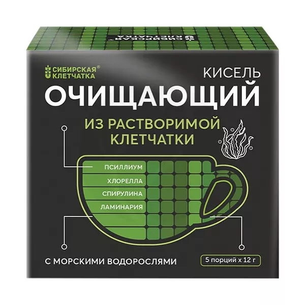 Изображение товара Кисель из растворимой клетчатки Сибирская Клетчатка с водорослями и семенами Чиа Изображение товара Кисель из растворимой клетчатки Сибирская Клетчатка с водорослями и семенами Чиа