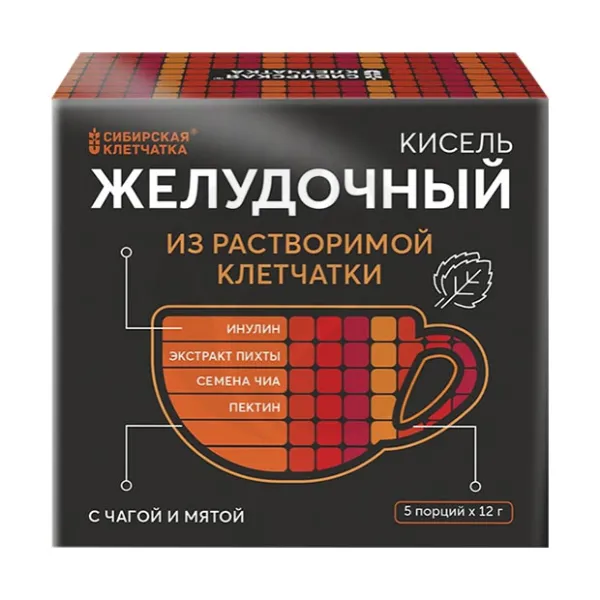 Изображение товара Сибирская клетчатка кисель желудочный с чагой и мятой 12г, №5