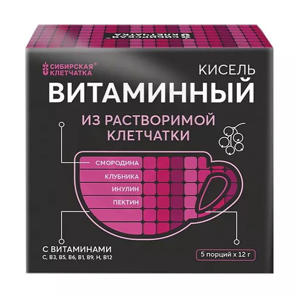 Изображение товара Сибирская клетчатка кисель витаминый 12г, №5 Изображение товара Сибирская клетчатка кисель витаминый 12г, №5
