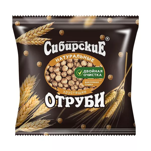 Изображение товара Сибирские отруби Сибирская Клетчатка 100 г хрустящие натуральные продукт для здоровья