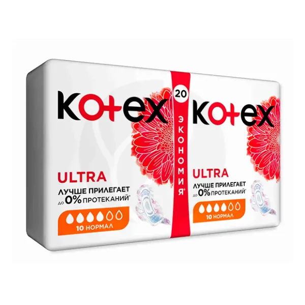Изображение товара Прокладки Kotex Ultra Normal №20 высокой защиты мягкий материал надежно комфорт