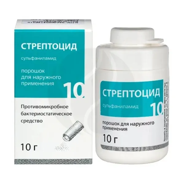 Стрептоцид порошок д/наружн.прим., 10г Лекарь