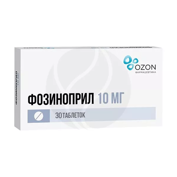 Изображение товара Фозиноприл таблетки 10 мг, 30 штук - препарат для гипертензии и сердечной недостаточности Изображение товара Фозиноприл таблетки 10 мг, 30 штук - препарат для гипертензии и сердечной недостаточности