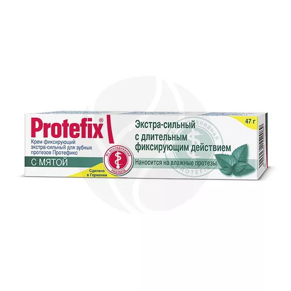 Изображение товара ProteFix крем для фиксации зубных протезов с мятой 47г надежная фиксация Изображение товара ProteFix крем для фиксации зубных протезов с мятой 47г надежная фиксация