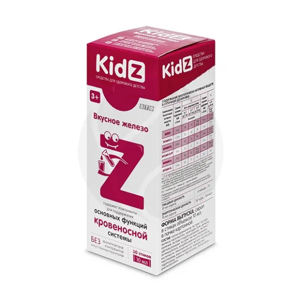 Изображение товара Сироп KidZ Вкусное железо с витаминами для детей, 10 мл