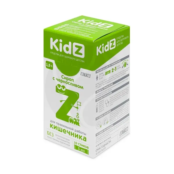 Изображение товара KidZ сироп с черносливом 5 мл для поддержки пищеварения детей
