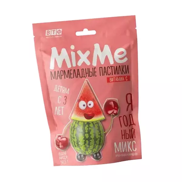 Изображение товара MixMe Ягодный микс Витамин С пастилки мармеладные с натуральными вкусами, 58 5г Изображение товара MixMe Ягодный микс Витамин С пастилки мармеладные с натуральными вкусами, 58 5г