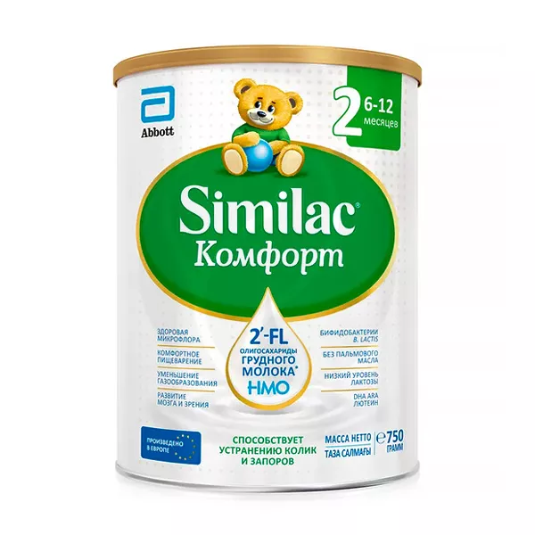 Изображение товара Similac Комфорт 2 сухая молочная смесь (6-12мес), 750г Изображение товара Similac Комфорт 2 сухая молочная смесь (6-12мес), 750г