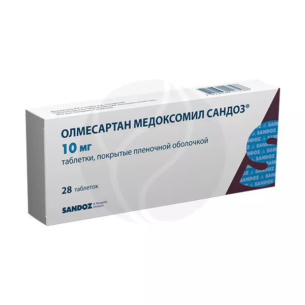 Изображение товара Олмесартан медоксомил Сандоз таблетки покрыт. п/о 10мг, №28 Лек Д.Д. Изображение товара Олмесартан медоксомил Сандоз таблетки покрыт. п/о 10мг, №28 Лек Д.Д.