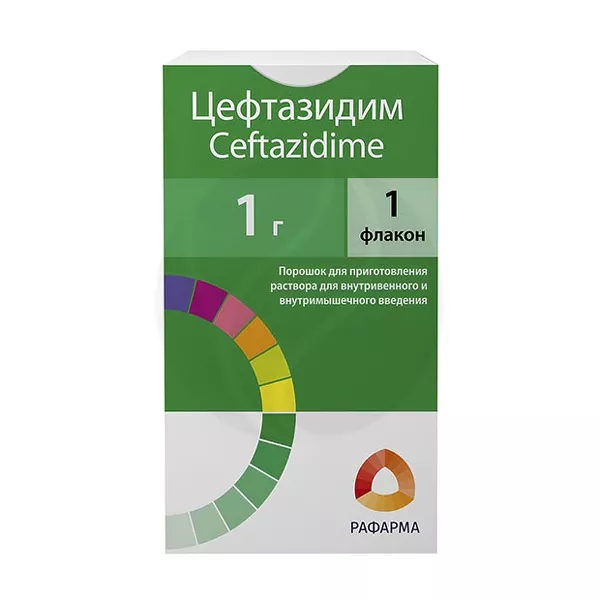 Изображение товара Цефтазидим порошок для внутривенного и внутримышечного применения 1 г Рафарма Изображение товара Цефтазидим порошок для внутривенного и внутримышечного применения 1 г Рафарма