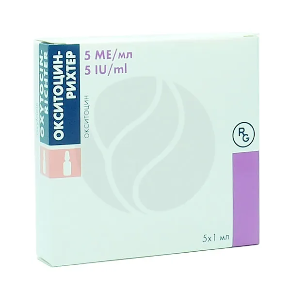 Изображение товара Окситоцин-Рихтер раствор для внутривенного в/м введения 5 МЕ/мл 1 мл №5