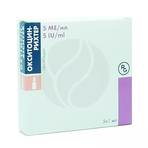 Изображение товара Раствор Окситоцин-Рихтер 5 МЕ/мл для в/в и в/м введения Изображение товара Раствор Окситоцин-Рихтер 5 МЕ/мл для в/в и в/м введения