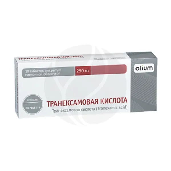 Изображение товара Транексамовая кислота таблетки покрытые п/о 250мг №10