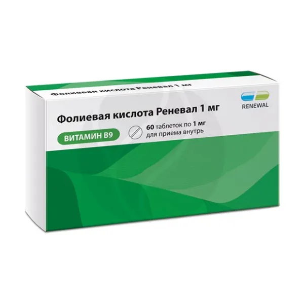 Изображение товара Фолиевая кислота Реневал таблетки 1мг, №60 Пфк Обновление