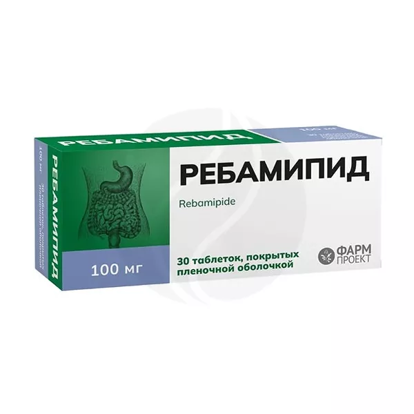 Изображение товара Ребамипид таблетки покрытые 100 мг 30 штук - препарат для нервной системы Изображение товара Ребамипид таблетки покрытые 100 мг 30 штук - препарат для нервной системы