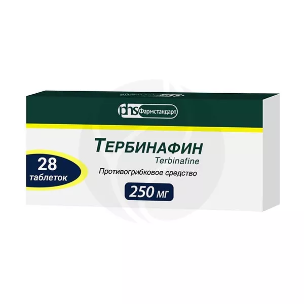 Изображение товара Тербинафин таблетки 250мг, №28 Изображение товара Тербинафин таблетки 250мг, №28