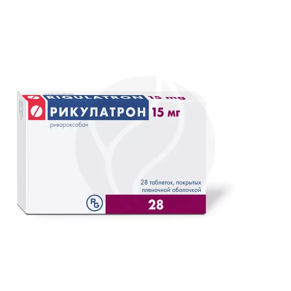 Изображение товара Рикулатрон 15мг таблетки покрытые пленочной оболочкой, 28 шт Изображение товара Рикулатрон 15мг таблетки покрытые пленочной оболочкой, 28 шт