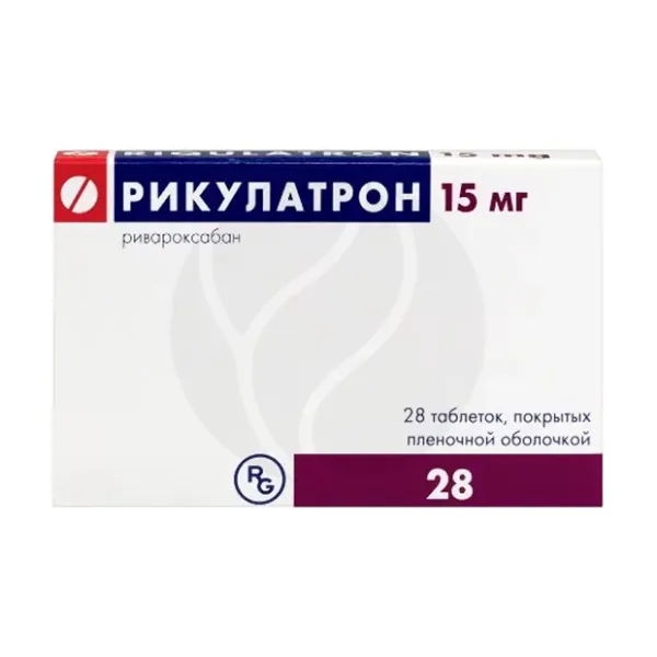 Изображение товара Рикулатрон 15мг таблетки покрытые пленочной оболочкой, 28 шт Изображение товара Рикулатрон 15мг таблетки покрытые пленочной оболочкой, 28 шт