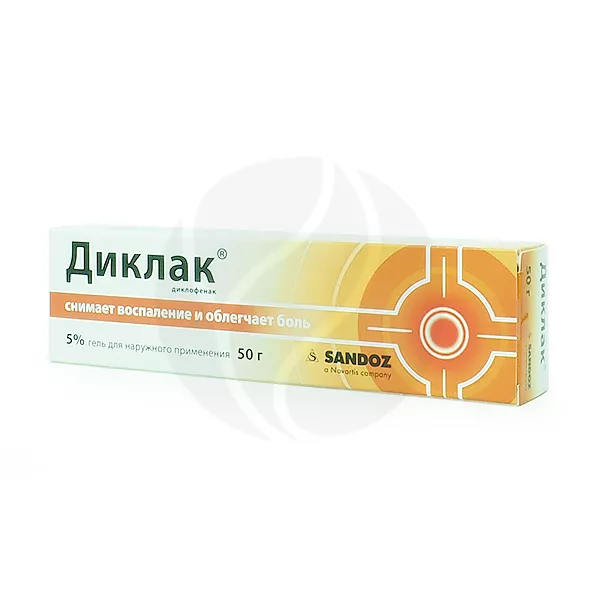 Изображение товара Диклак гель д/наружн. прим. 5%, 50г для лечения боли и воспаления Изображение товара Диклак гель д/наружн. прим. 5%, 50г для лечения боли и воспаления