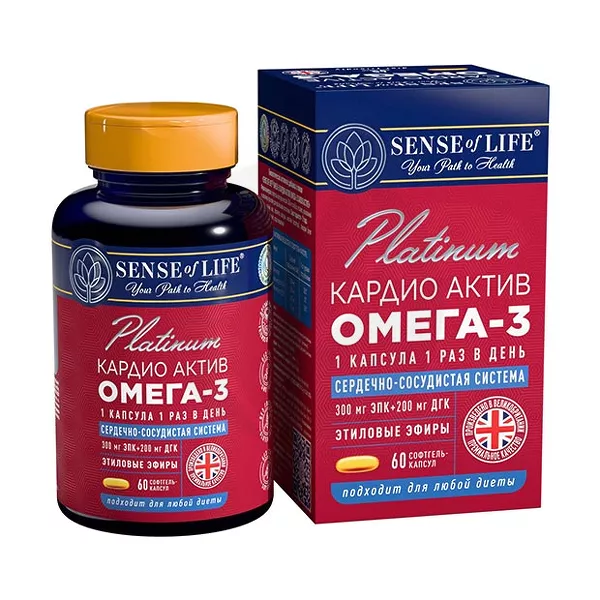 Изображение товара Sense of Life Омега-3 Кардио актив капсулы 60 шт для здоровья сердца