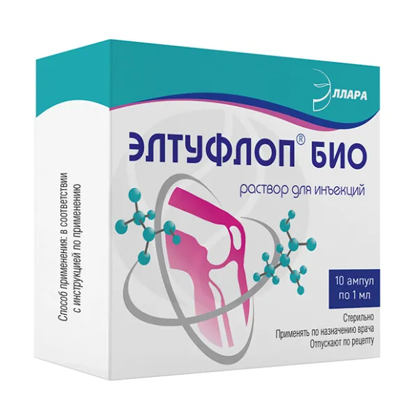 Изображение товара Элтуфлоп Био раствор для инъекций 50 ЕД/мл, 1 мл №10 для суставов и костей