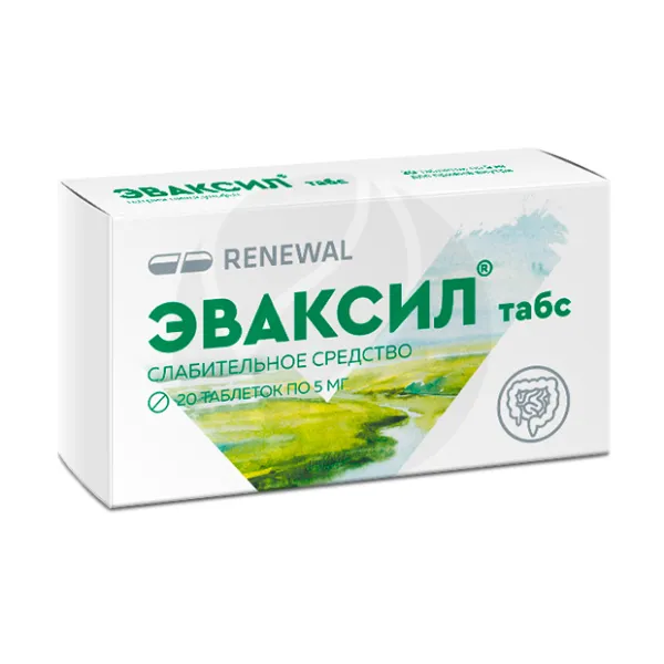Изображение товара Эваксил Табс Реневал таблетки 5мг 20 штук для лечения кишечных заболеваний