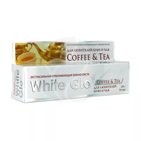 Изображение товара Отбеливающая зубная паста White Glo для любителей кофе и чая 24г Изображение товара Отбеливающая зубная паста White Glo для любителей кофе и чая 24г