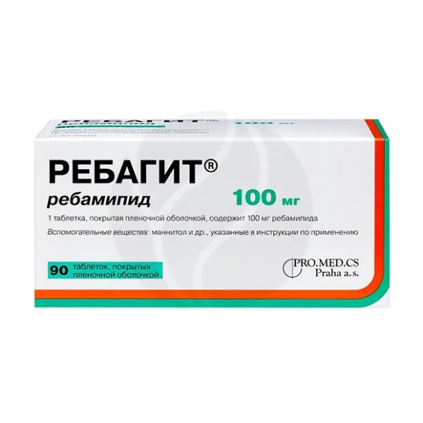 Изображение товара Ребагит таблетки покрыт. п/о 100мг, №90 Фармакор Изображение товара Ребагит таблетки покрыт. п/о 100мг, №90 Фармакор
