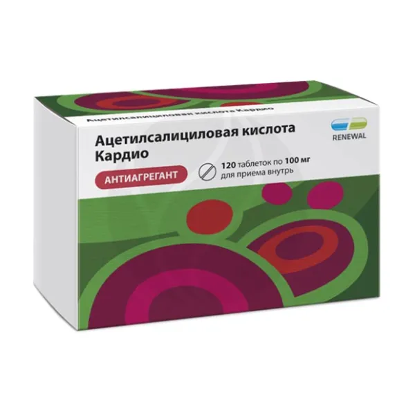 Изображение товара Ацетилсалициловая кислота Кардио кишечнорастворимые таблетки 100мг №120