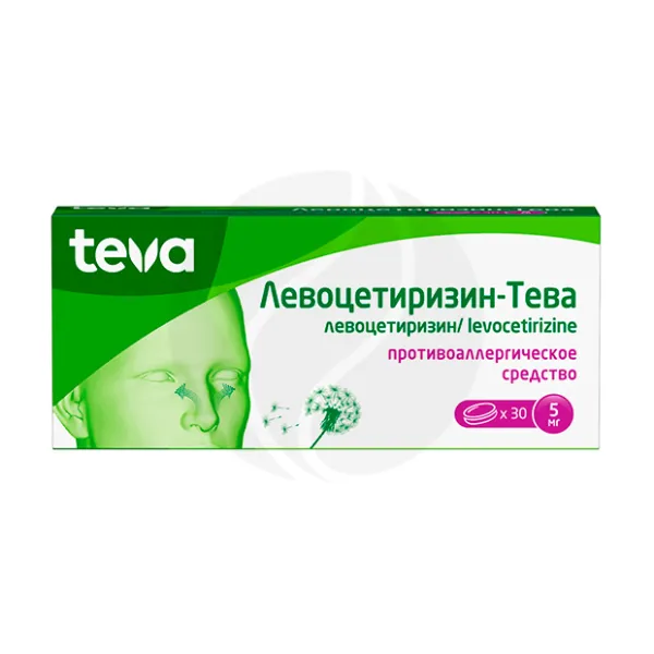 Изображение товара Левоцетиризин-Тева таблетки покрыт. п/о  5мг, №30