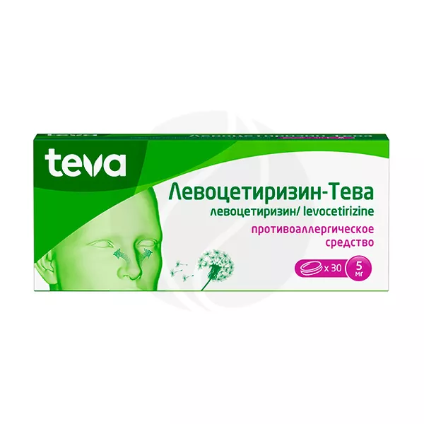 Изображение товара Левоцетиризин-Тева таблетки 5мг, 30 шт противоаллергическое средство