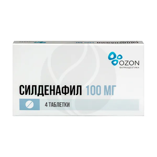 Изображение товара Силденафил 100 мг таблетки покрытые пленочной оболочкой, 4 шт