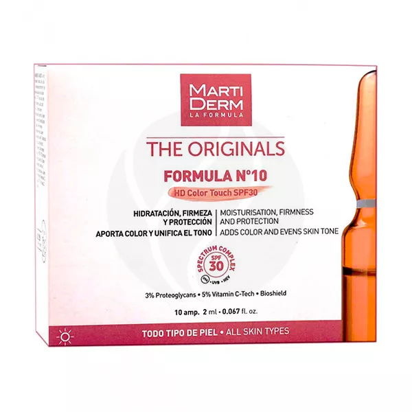 Изображение товара MartiDerm The Originals Formula N10 HD Color Touch сыворотка в ампулах SPF30, 2мл 10шт Изображение товара MartiDerm The Originals Formula N10 HD Color Touch сыворотка в ампулах SPF30, 2мл 10шт