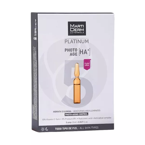 Изображение товара Мартидерм Platinum Photo-age HA+ сыворотка в ампулах 2мл 5шт для борьбы с фотостарением Изображение товара Мартидерм Platinum Photo-age HA+ сыворотка в ампулах 2мл 5шт для борьбы с фотостарением