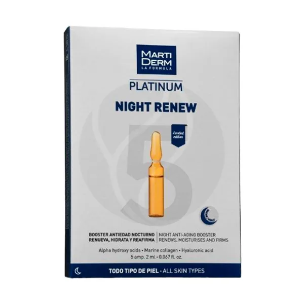 Изображение товара MartiDerm Platinum Night Renew мягкий ночной пилинг с 10% AHA и коллагеном 2мл 5шт