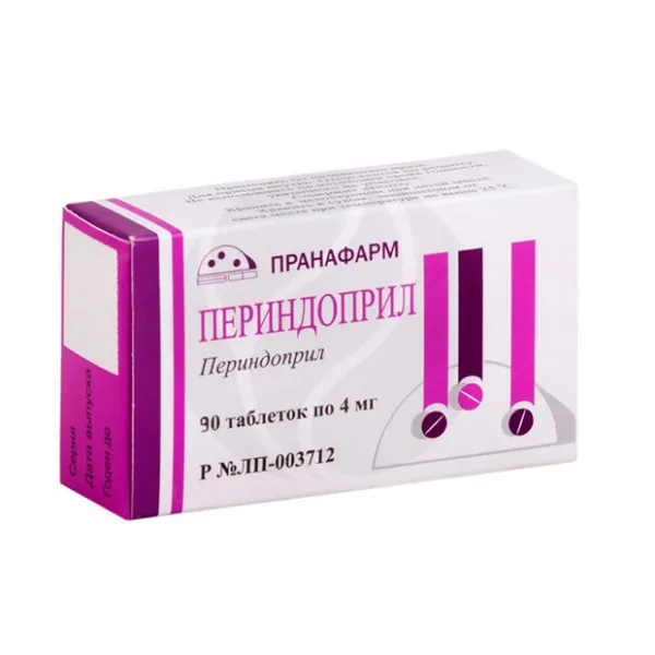 Изображение товара Периндоприл таблетки 4мг №90 Пранафарм для гипертензии и сердечной недостаточности