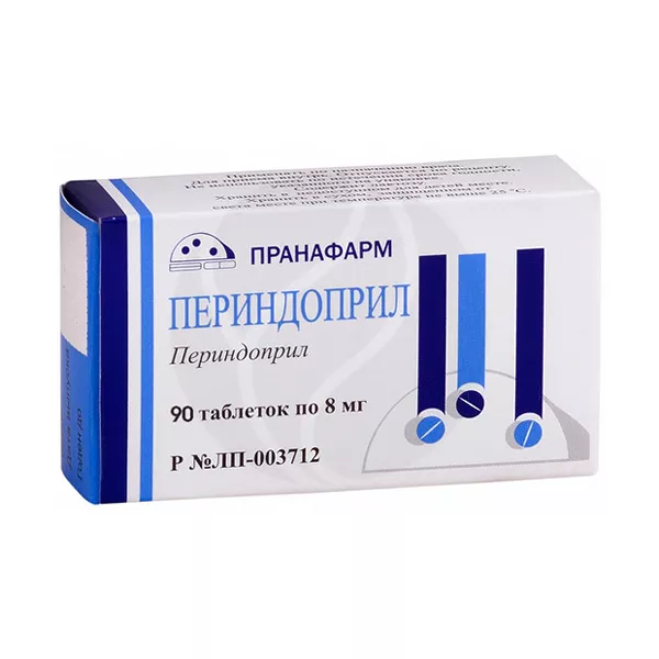 Изображение товара Периндоприл таблетки 8мг, №90 Пранафарм Изображение товара Периндоприл таблетки 8мг, №90 Пранафарм