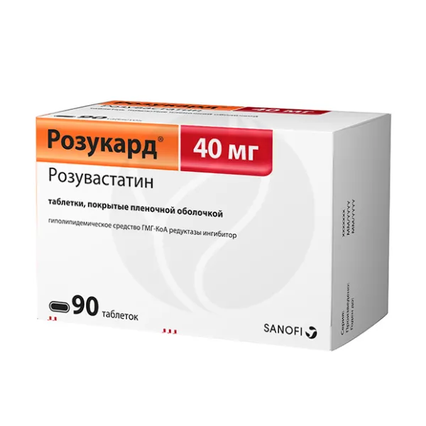 Изображение товара Розукард 40мг - таблетки для снижения холестерина, профилактики ИБС Изображение товара Розукард 40мг - таблетки для снижения холестерина, профилактики ИБС