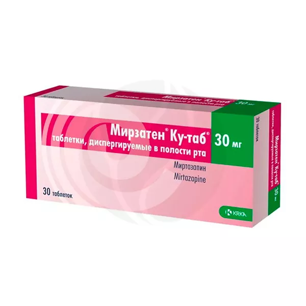 Изображение товара Мирзатен Ку-таб диспергируемые таблетки 30мг для лечения депрессии
