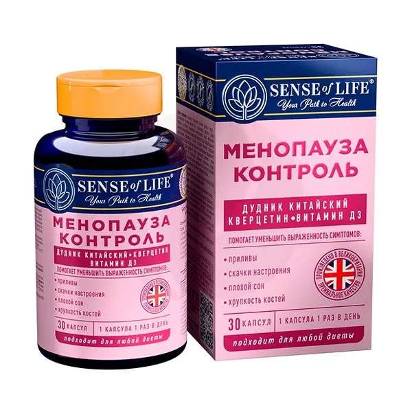 Изображение товара Менопауза контроль капсулы Sense of Life (30 капсул) с дудником, кверцетином и витамином D3 Изображение товара Менопауза контроль капсулы Sense of Life (30 капсул) с дудником, кверцетином и витамином D3